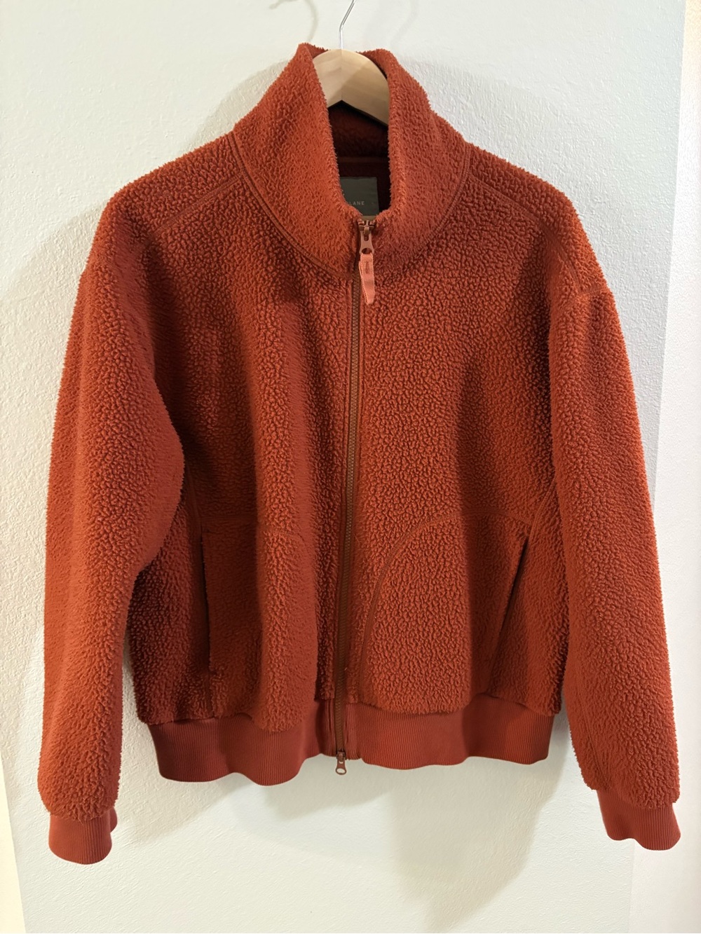 Everlane Renew Teddy Bomber Cabincore Rust Jacket XL Gorpcore